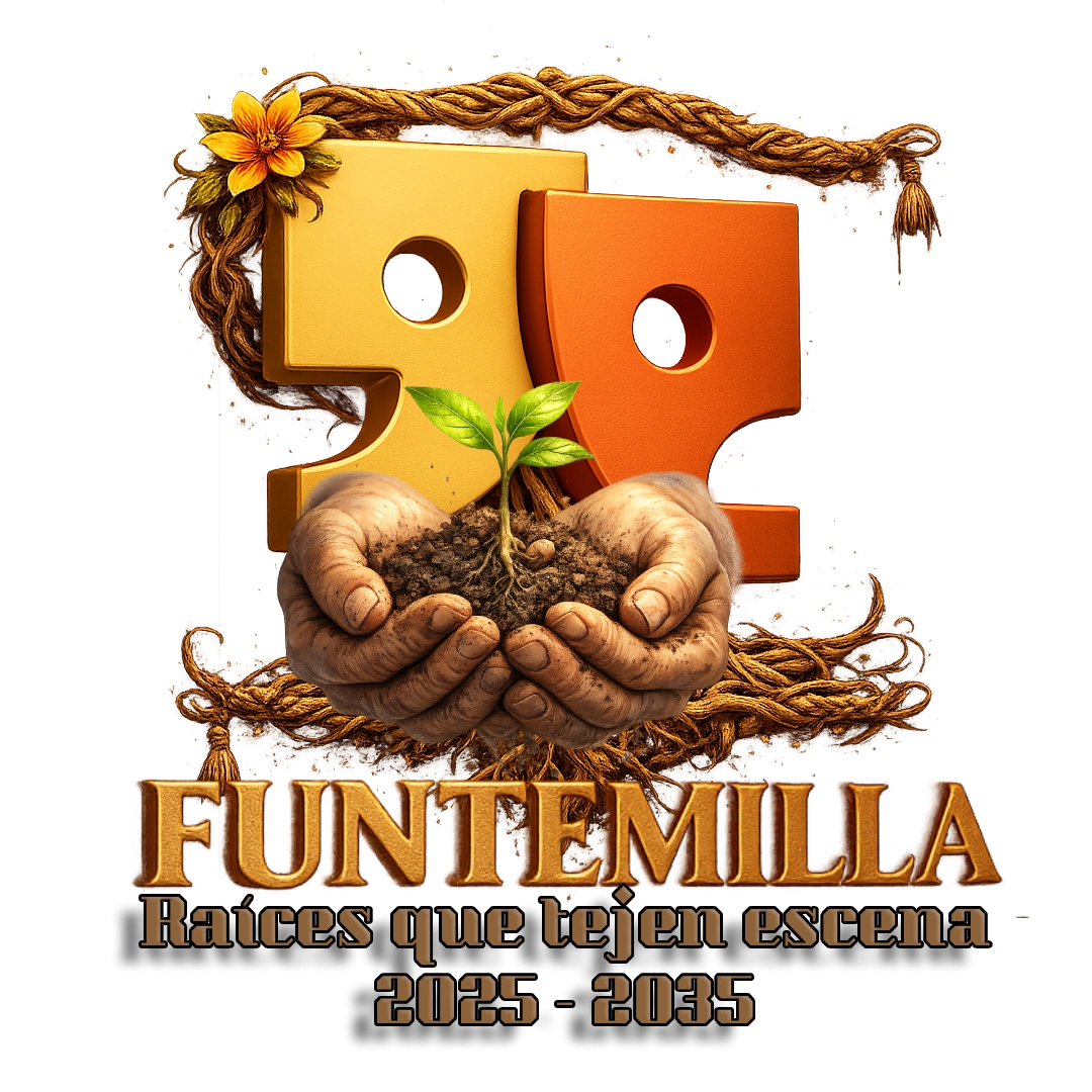 Logo Raíces que Tejen Escena, Proyecto Marco 2025–2035 de Funtemilla
